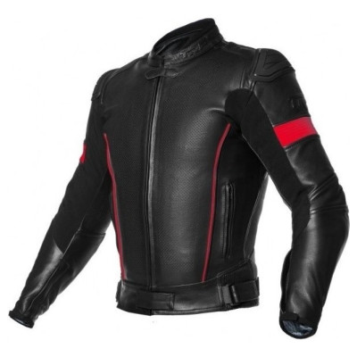 Modeka Geaca moto barbati din piele TRP SWIFT Negru Rosu MKTRPSWKCC   2