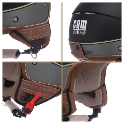 CGM Casca moto Open face CGM Nairobi Negru gumat 104G-FAA-01   2