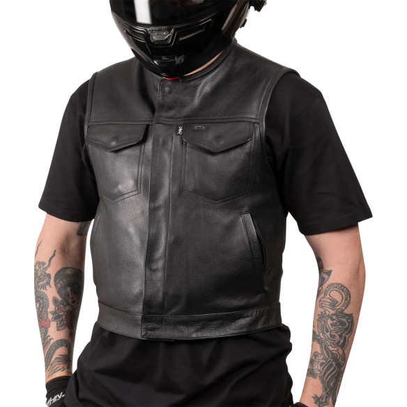 THRASHIN SUPPLY CO. Vesta Scurta De Echitatie Din Piele Encinal Neagra 28208109 0810159443340 DX62DAV