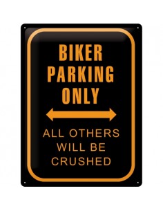 Placa metalica 30X40 Biker Parking Only